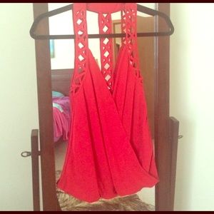 Bebe lattice strap top